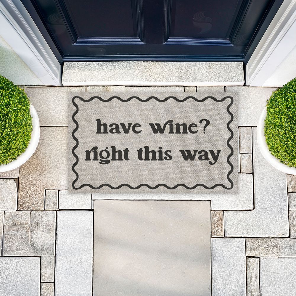 Stupell Studio Have Wine Right This Way Outdoor Faux Sisal Door Mat