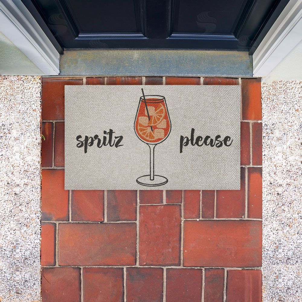 Stupell Studio Spritz Please Kitchen  Outdoor Faux Sisal Door Mat