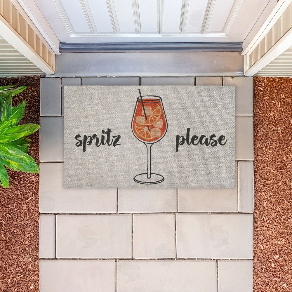Stupell Studio Spritz Please Kitchen  Outdoor Faux Sisal Door Mat