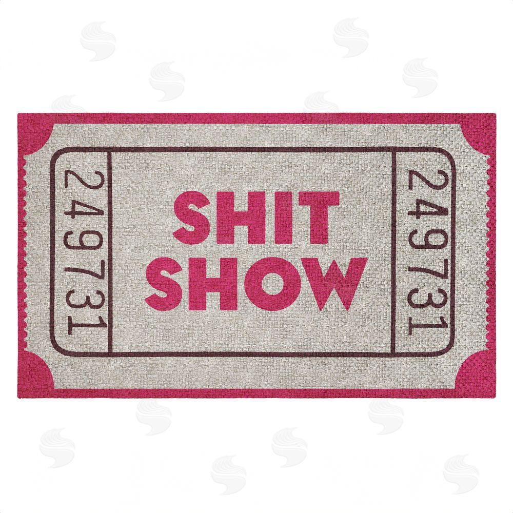 Stupell Studio Sh*t Show Ticket Stub Outdoor Faux Sisal Door Mat