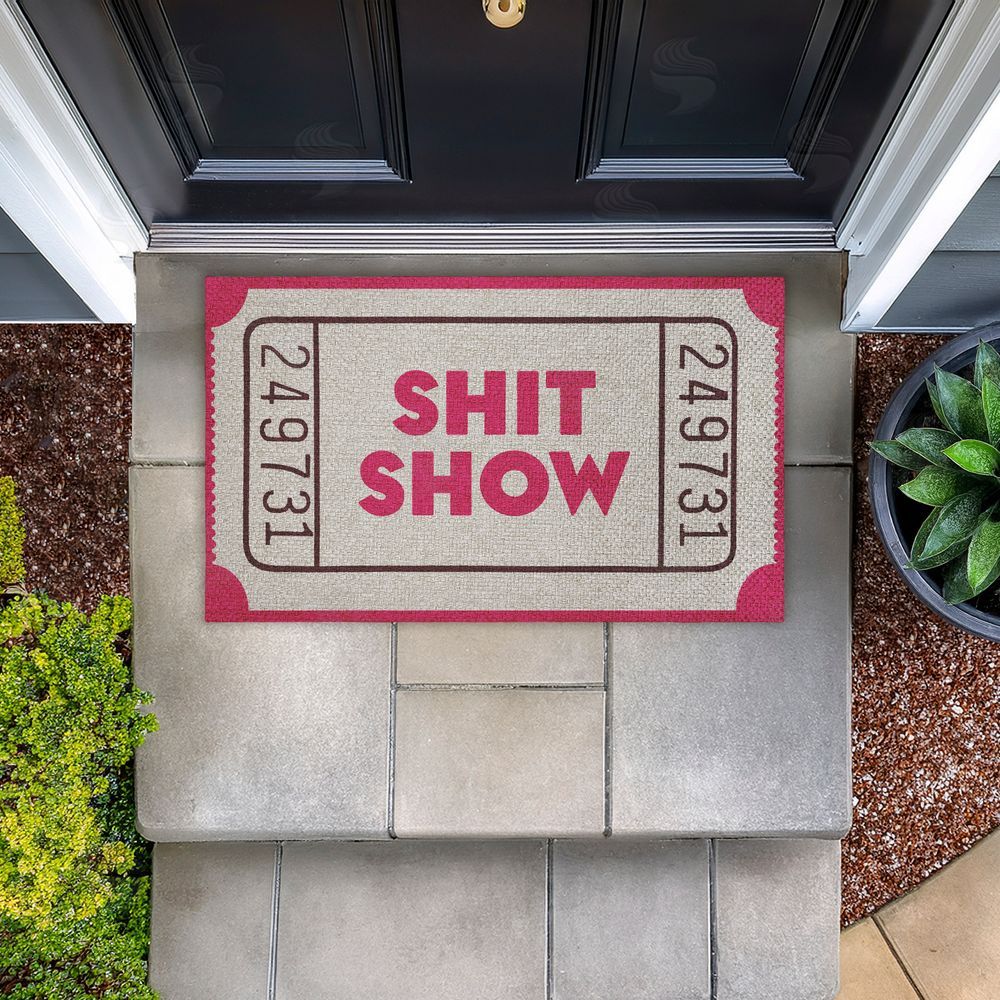 Stupell Studio Sh*t Show Ticket Stub Outdoor Faux Sisal Door Mat