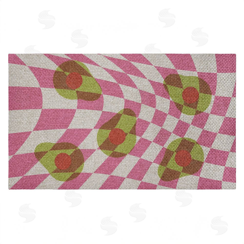 Stupell Studio Optical Illusion Avocados Outdoor Faux Sisal Door Mat