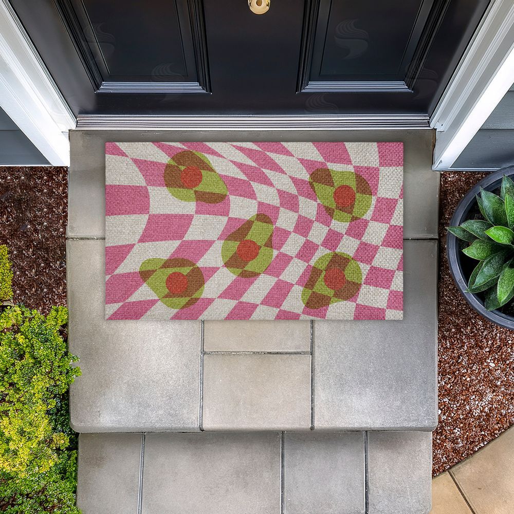 Stupell Studio Optical Illusion Avocados Outdoor Faux Sisal Door Mat