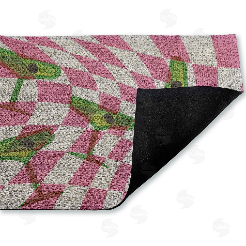 Stupell Studio Bright Retro Cocktail Glasses Outdoor Faux Sisal Door Mat