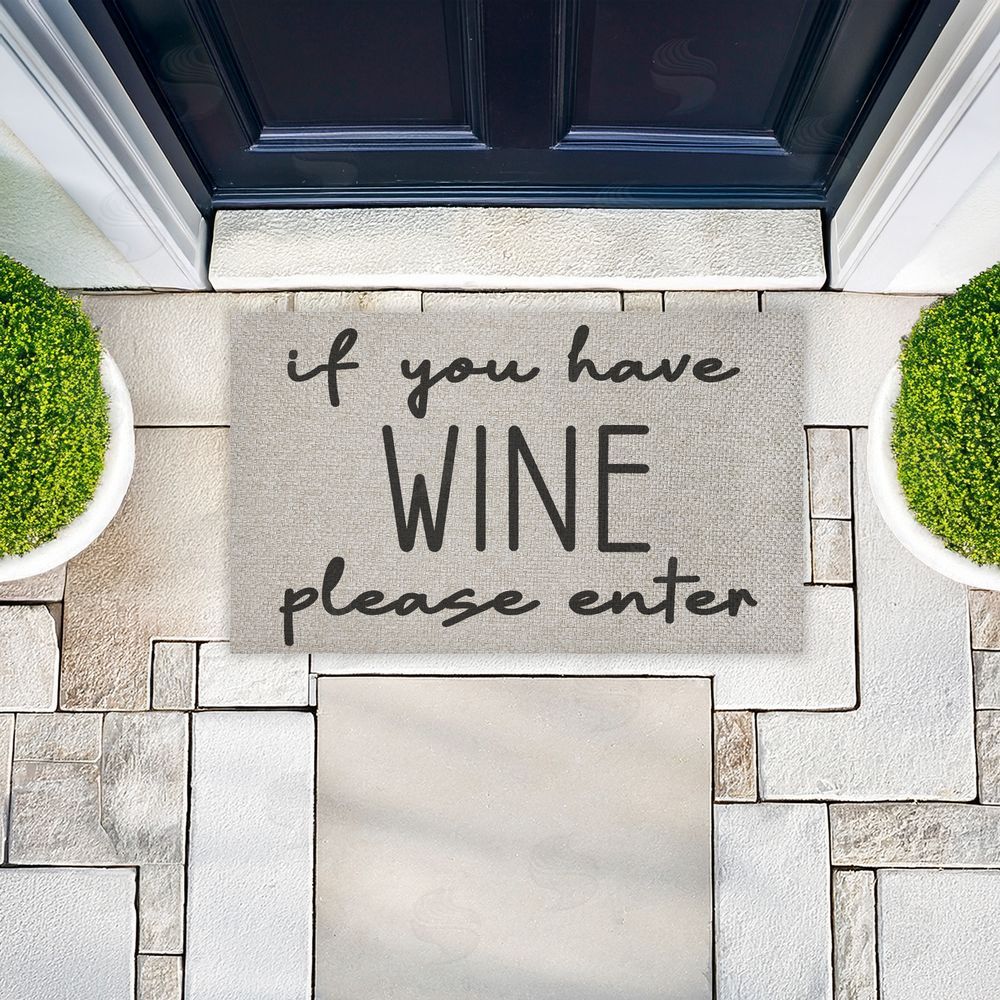 Stupell Studio If You Have Wine Enter Outdoor Faux Sisal Door Mat
