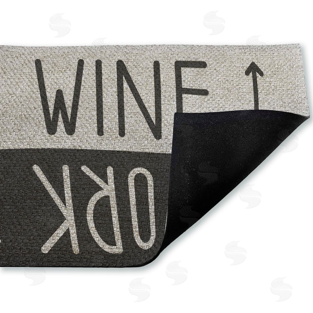 Stupell Studio Work & Wine Welcome Outdoor Faux Sisal Door Mat