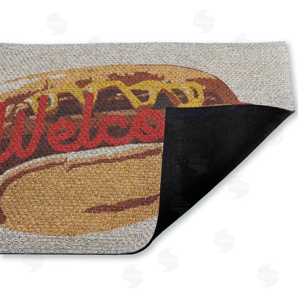 Stupell Studio Welcome Hotdog Pop Style Outdoor Faux Sisal Door Mat