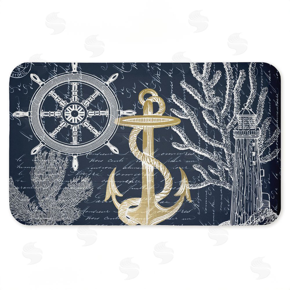 Kim Allen Vintage Nautical Sea Letters Kitchen Floor Mat