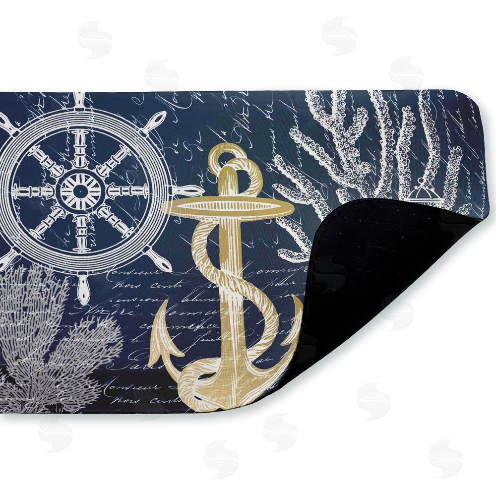 Kim Allen Vintage Nautical Sea Letters Kitchen Floor Mat