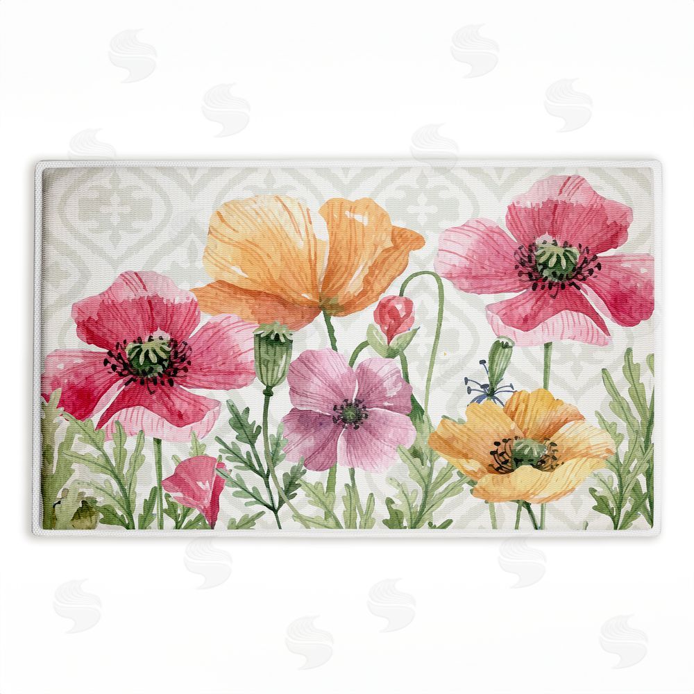 Kim Allen Poppy Place on Geometric Plush Bathroom Floor Mat