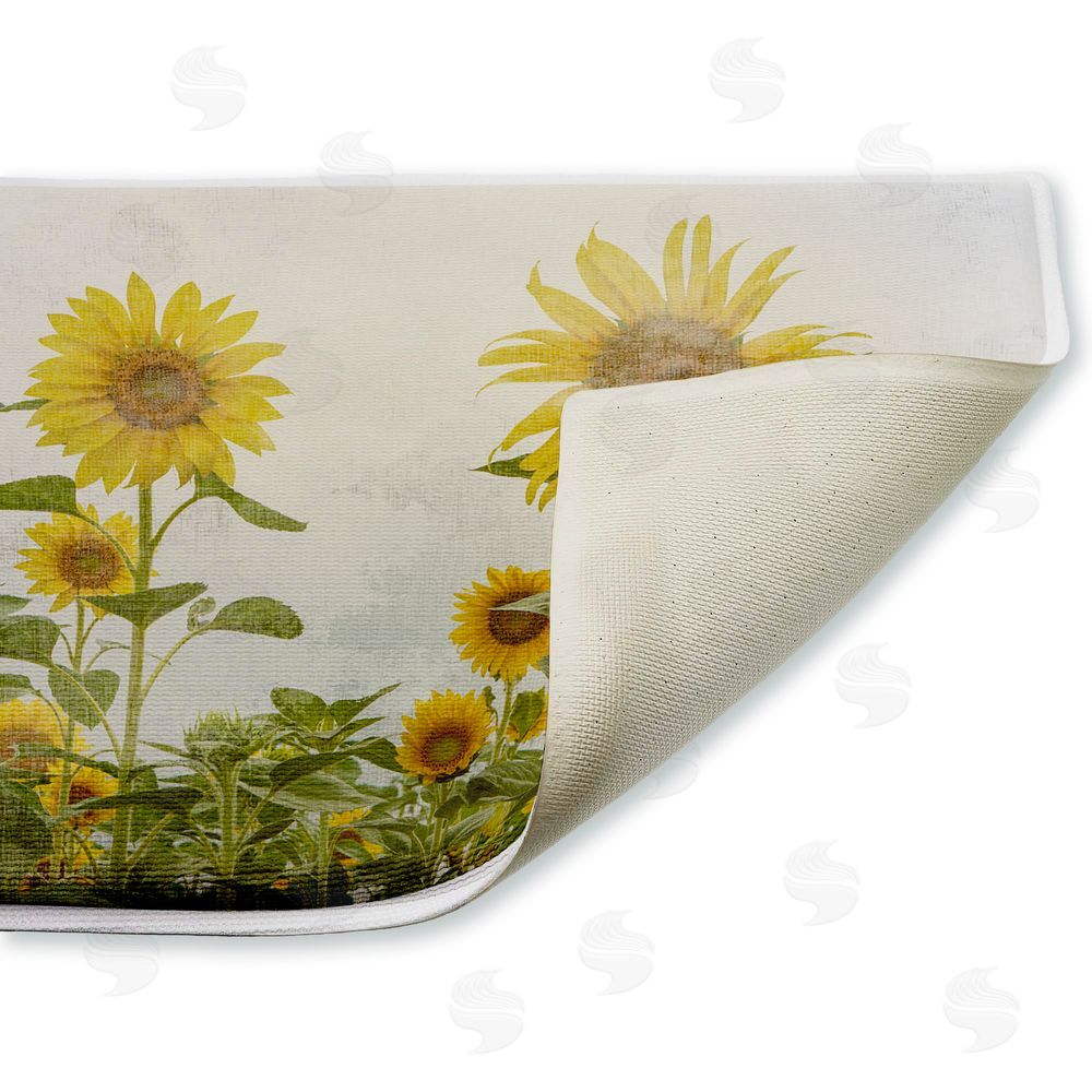Anne Bailey Sunny Mood Flower Field Plush Bathroom Floor Mat