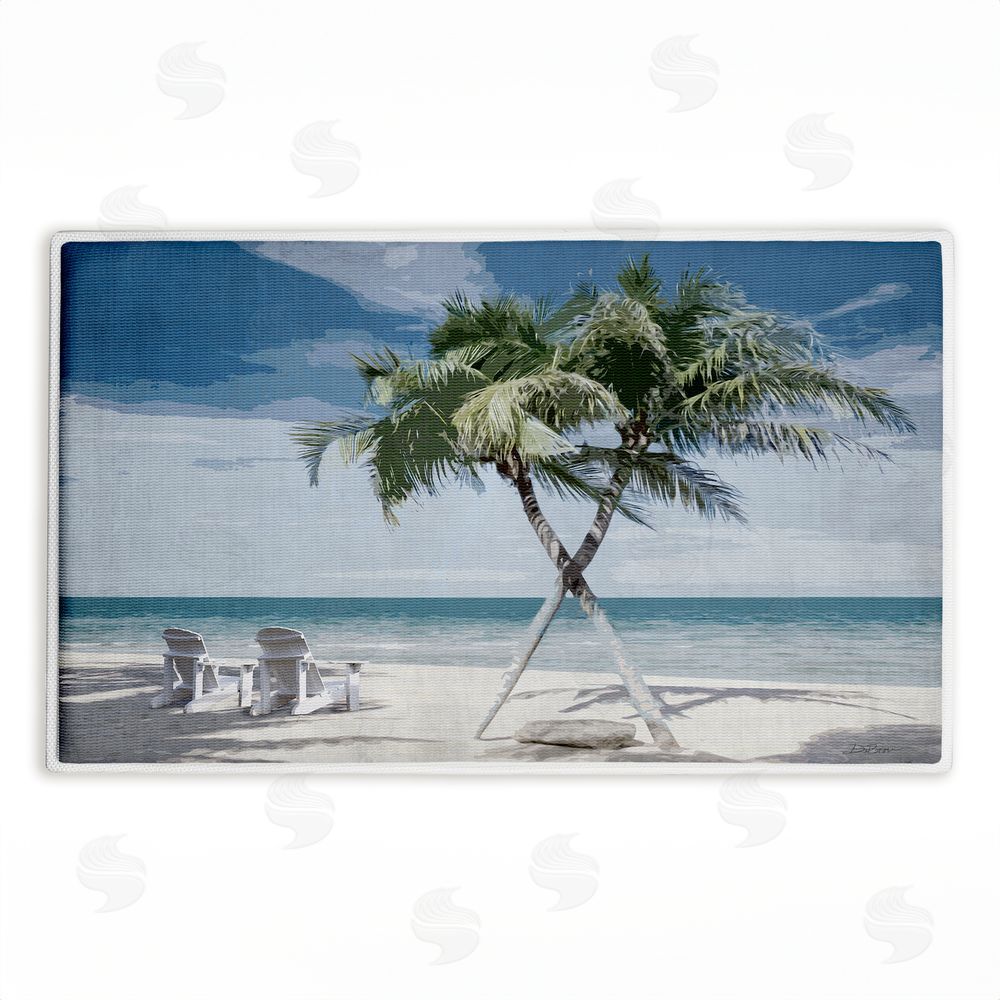 Denise Brown X Marks The Spot Palms Plush Bathroom Floor Mat