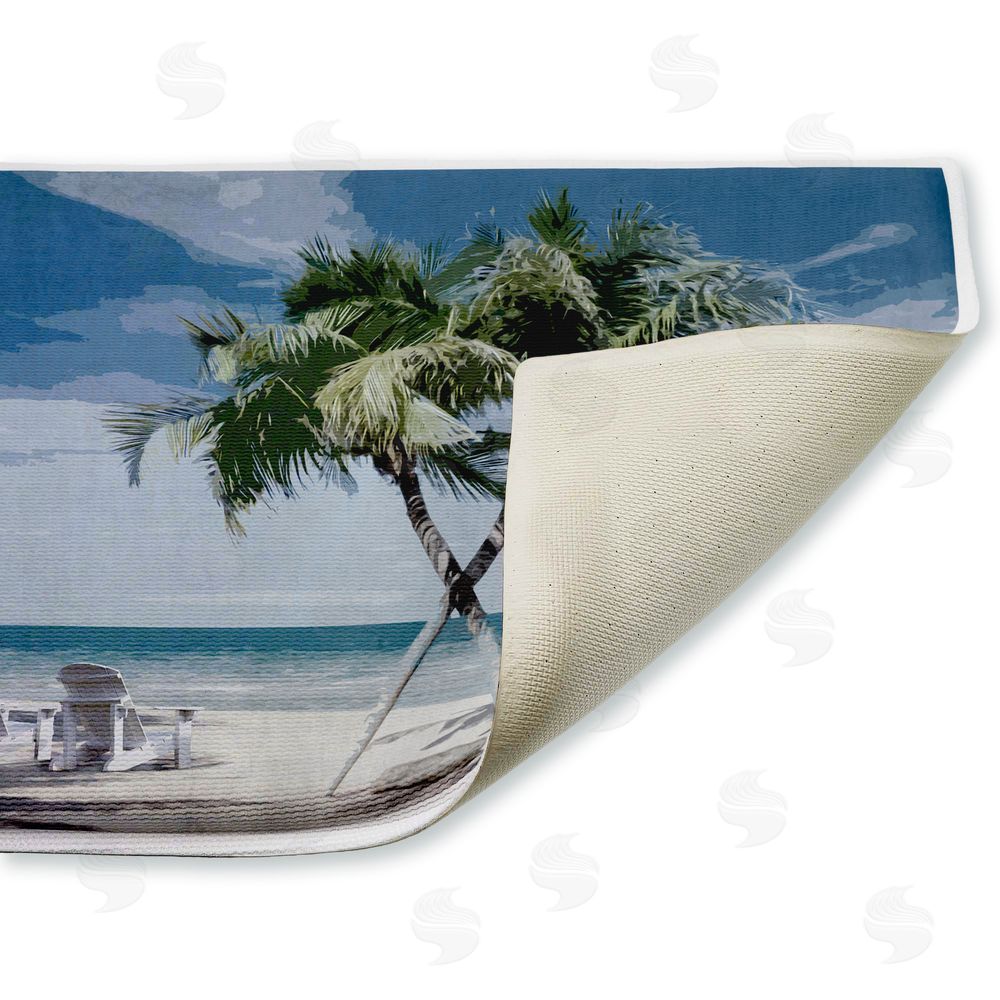 Denise Brown X Marks The Spot Palms Plush Bathroom Floor Mat