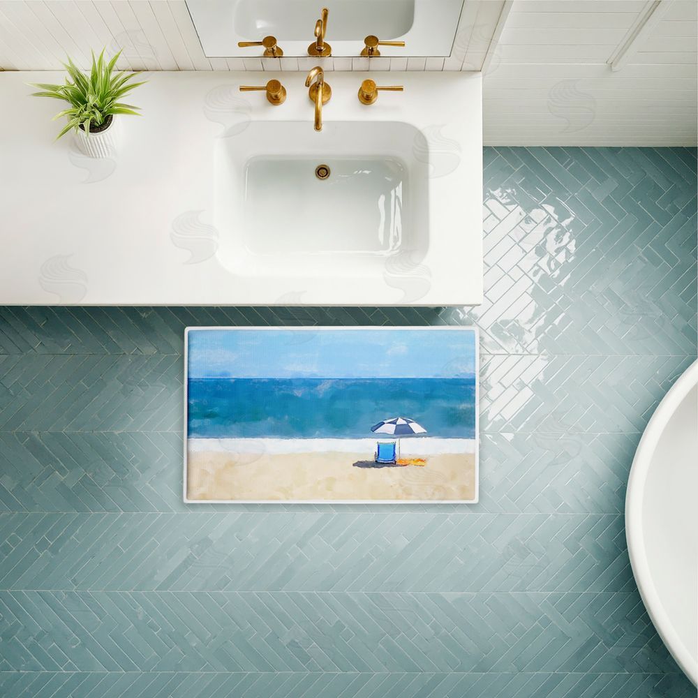 Jeff Pica Sunny Beach Day Seat Plush Bathroom Floor Mat