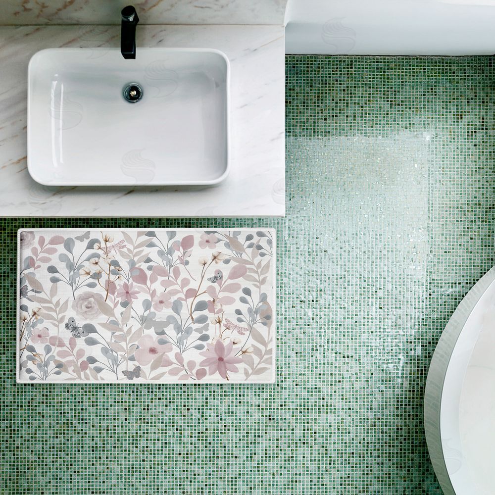 Kim Allen Wildflower Hope Botanicals Plush Bathroom Floor Mat