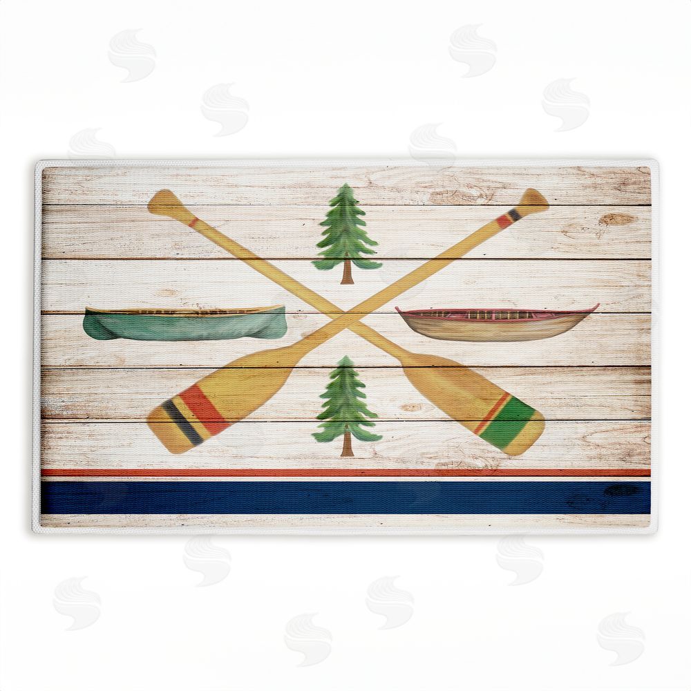 Kim Allen Exploring Rustic Canoe Paddles Plush Bathroom Floor Mat