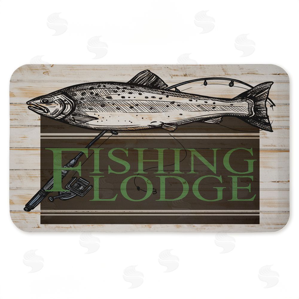 Kim Allen Rustic Fishing Lodge Kitchen Floor Mat