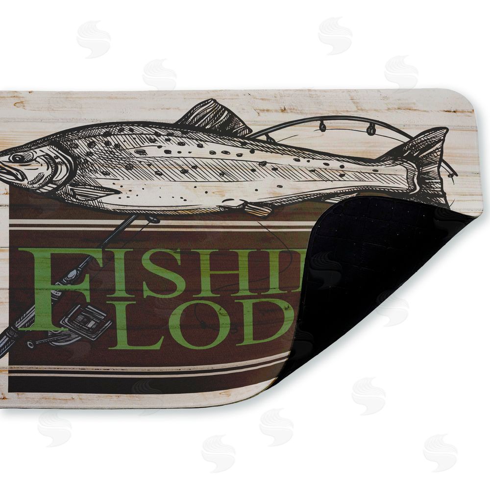 Kim Allen Rustic Fishing Lodge Kitchen Floor Mat
