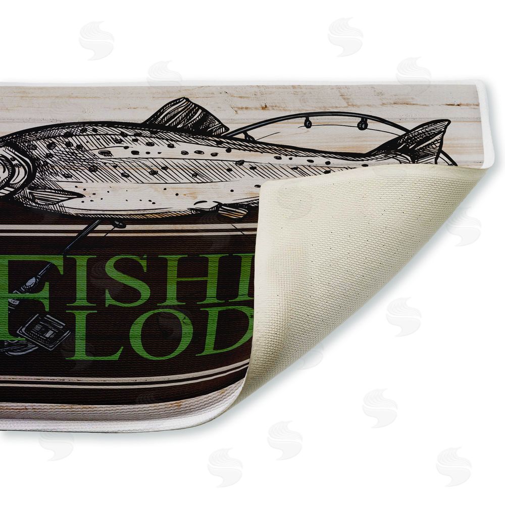 Kim Allen Rustic Fishing Lodge Plush Bathroom Floor Mat