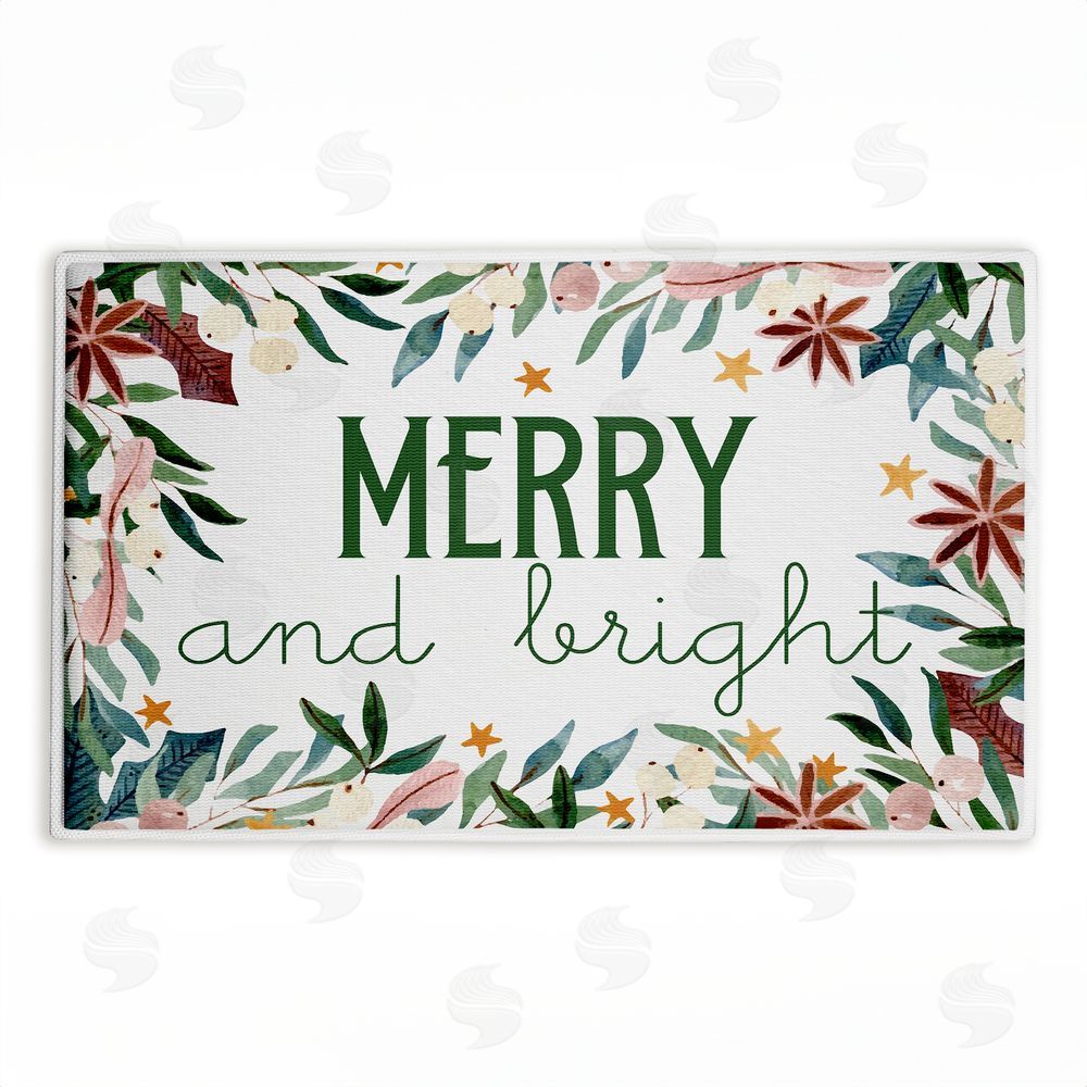 Kim Allen Merry And Bright Seasonal Florals Plush Bathroom Floor Mat