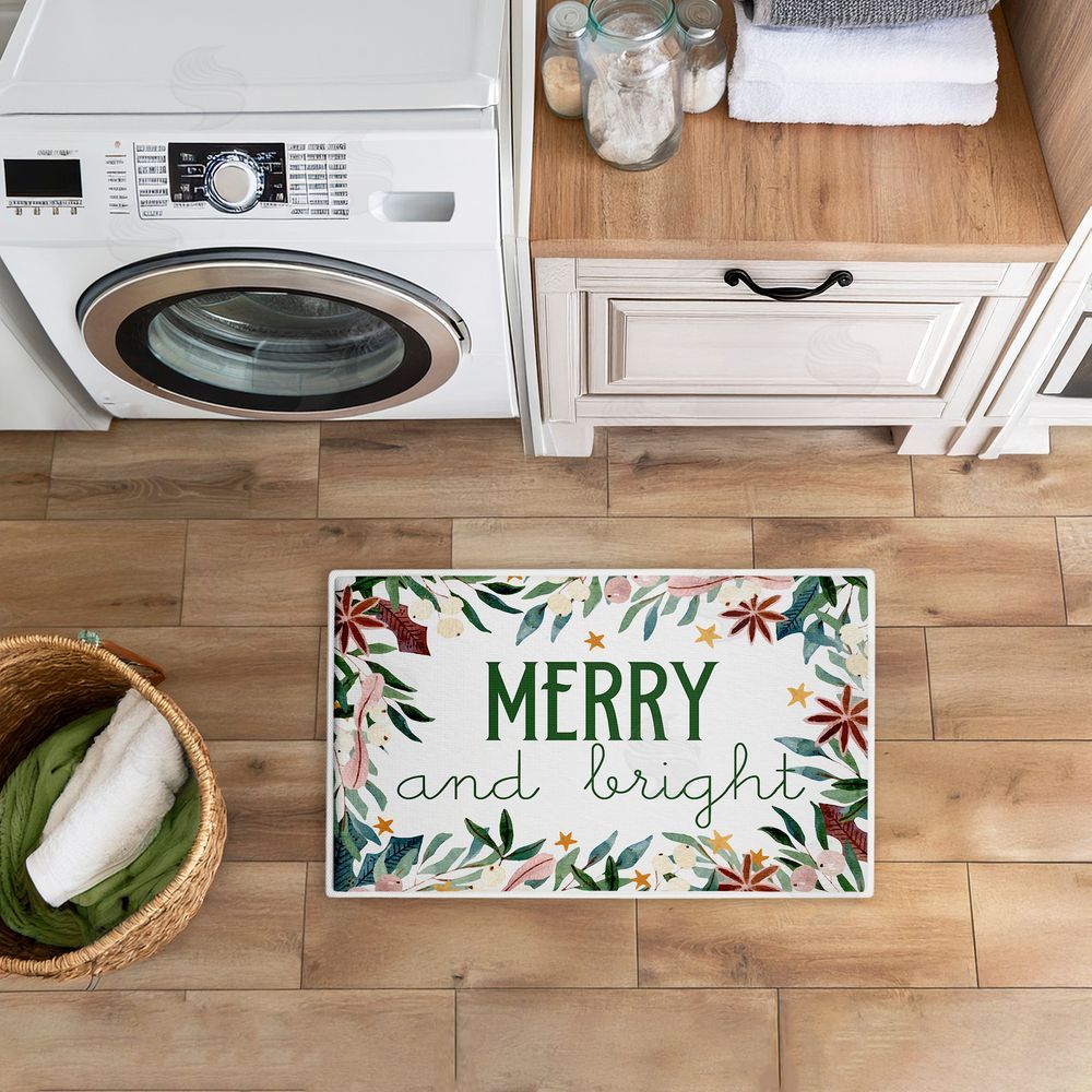 Kim Allen Merry And Bright Seasonal Florals Plush Bathroom Floor Mat