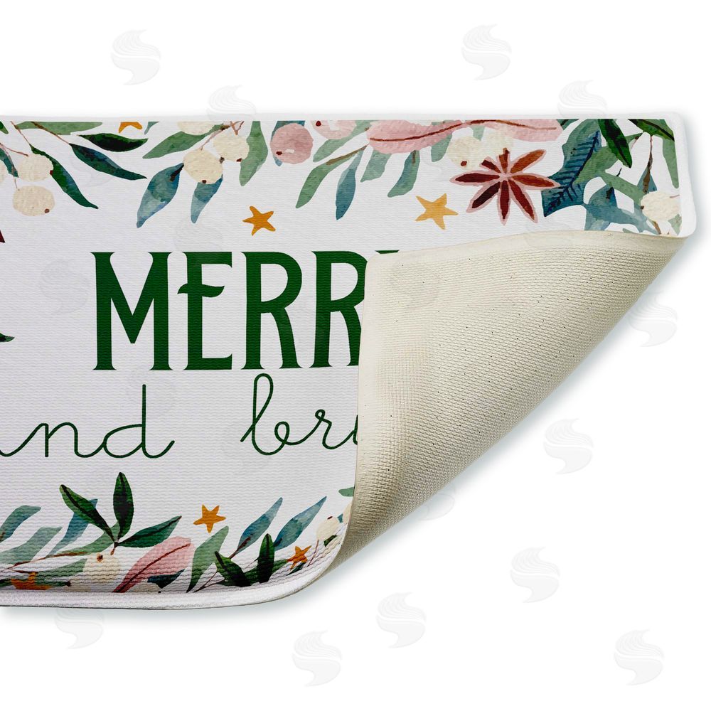 Kim Allen Merry And Bright Seasonal Florals Plush Bathroom Floor Mat
