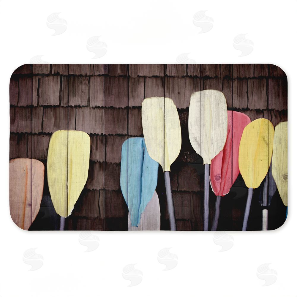 Kim Allen Colorful Lake Paddles Kitchen Floor Mat