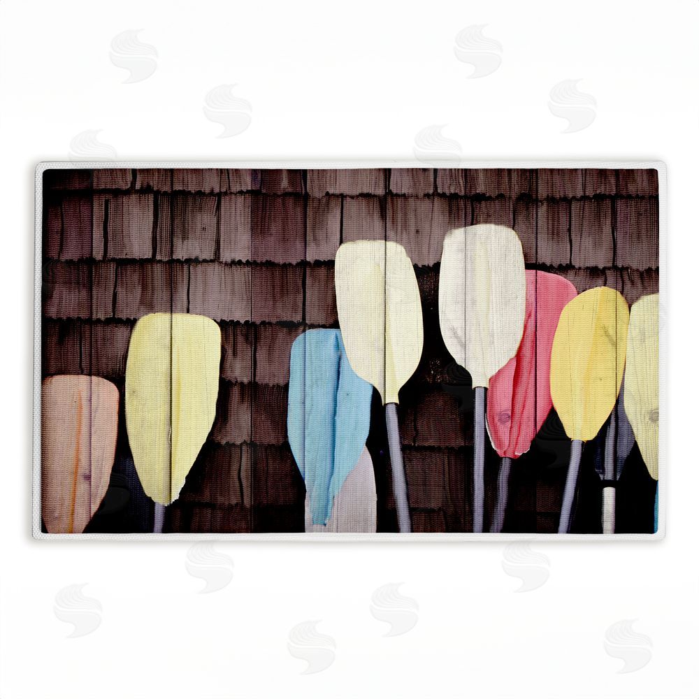 Kim Allen Colorful Lake Paddles Plush Bathroom Floor Mat