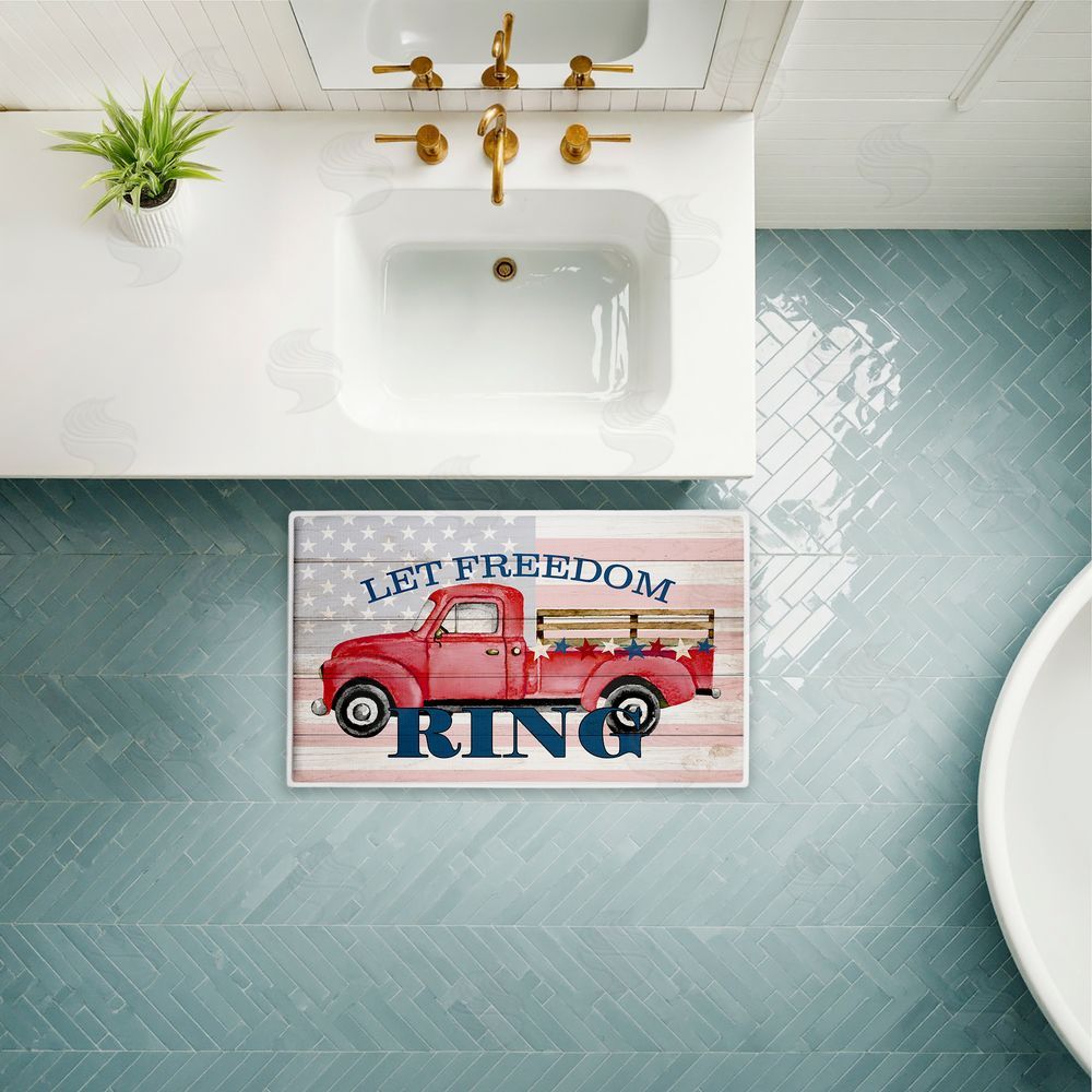 Kim Allen Let Freedom Ring Truck Plush Bathroom Floor Mat