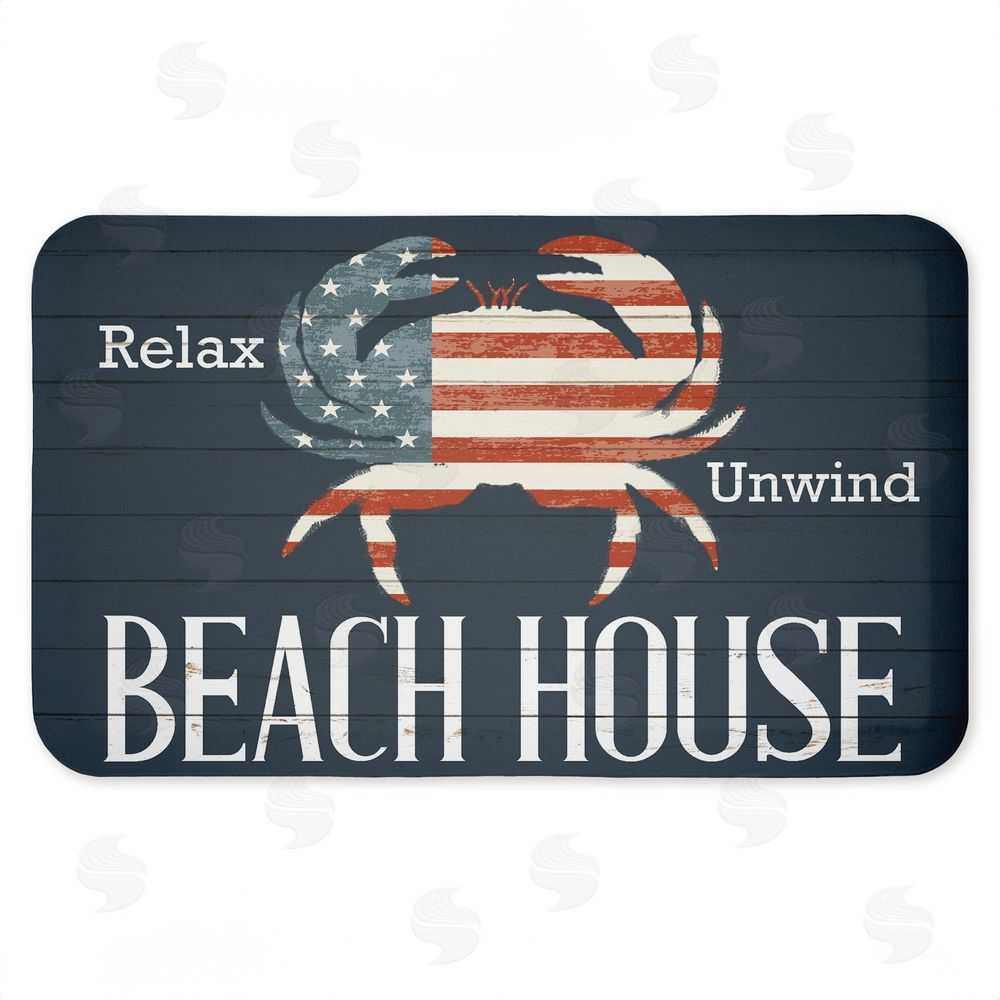 Kim Allen Relax Unwind Patriotic Beach House Kitchen Floor Mat