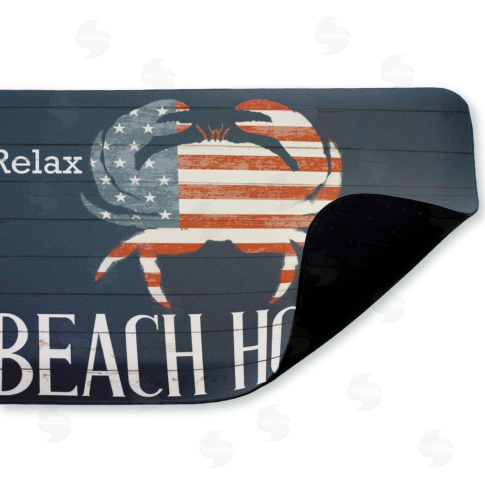 Kim Allen Relax Unwind Patriotic Beach House Kitchen Floor Mat