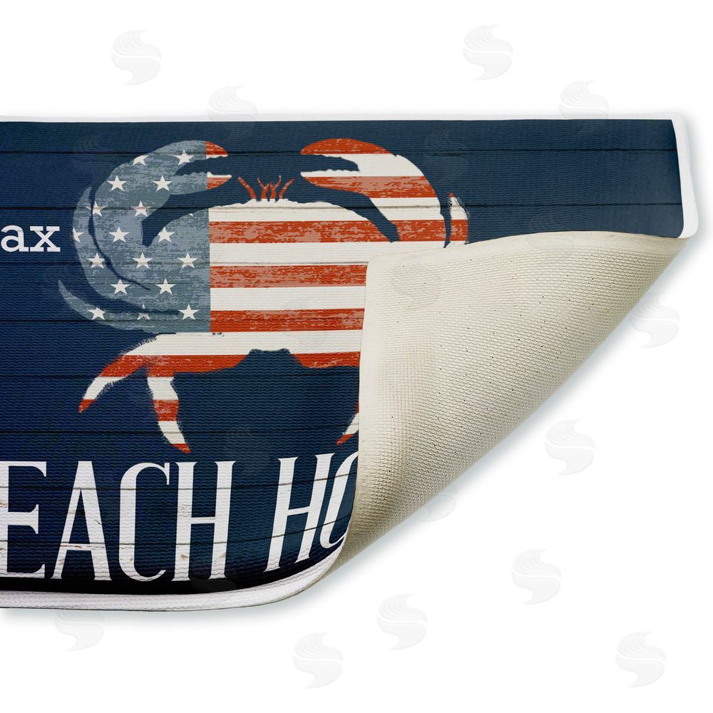 Kim Allen Relax Unwind Patriotic Beach House Plush Bathroom Floor Mat