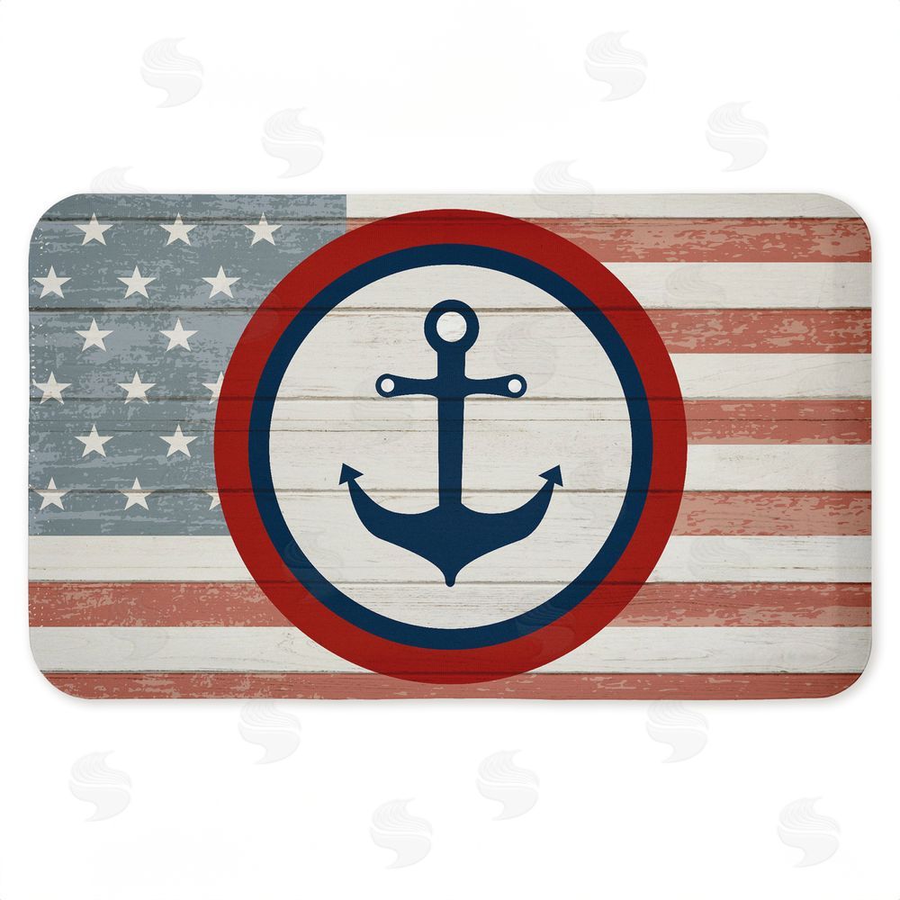 Kim Allen Nautical Flag with Anchor Kitchen Floor Mat