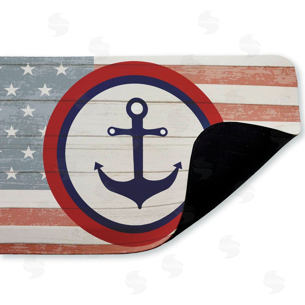 Kim Allen Nautical Flag with Anchor Kitchen Floor Mat