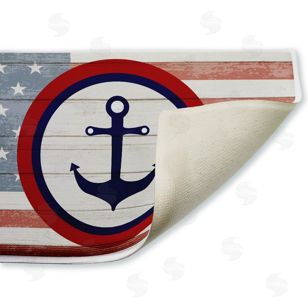 Kim Allen Nautical Flag with Anchor Plush Bathroom Floor Mat