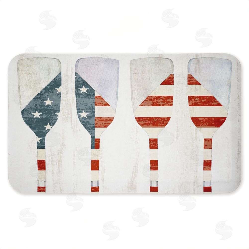 Kim Allen Patriotic Flag Boat Paddles Kitchen Floor Mat