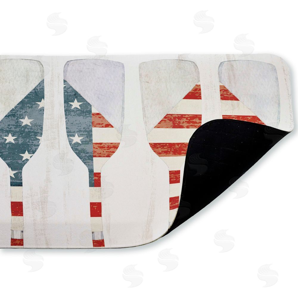 Kim Allen Patriotic Flag Boat Paddles Kitchen Floor Mat