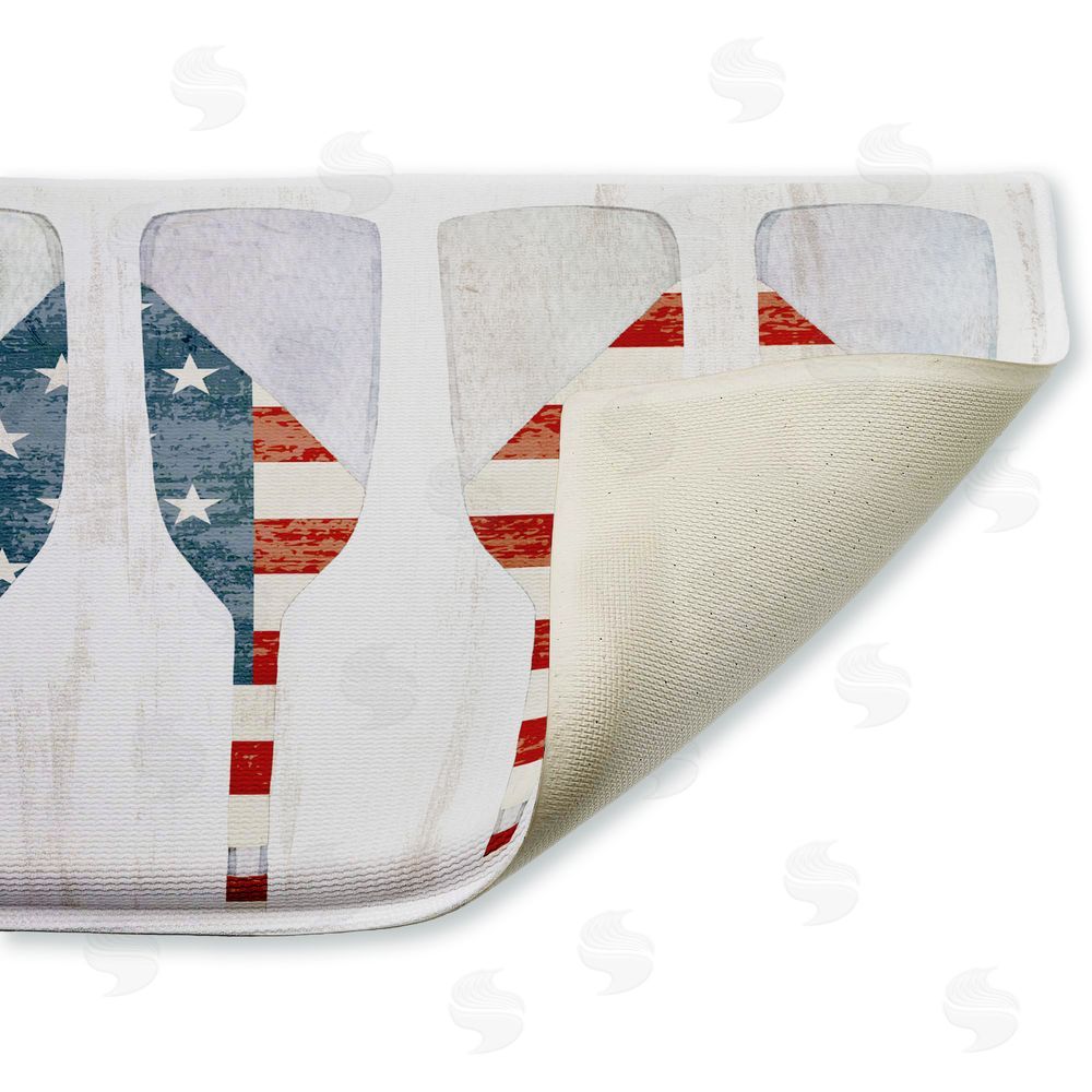 Kim Allen Patriotic Flag Boat Paddles Plush Bathroom Floor Mat