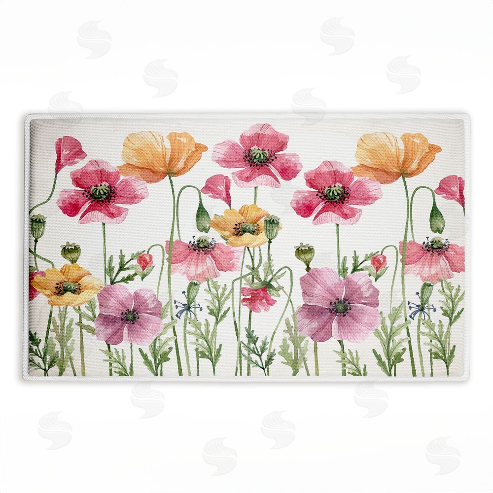 Kim Allen Poppy Place Flower Garden Plush Bathroom Floor Mat