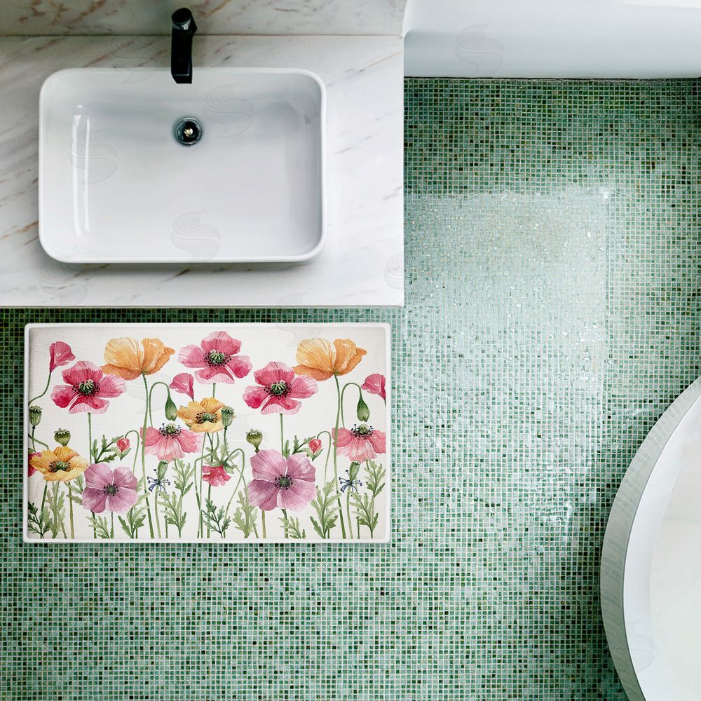 Kim Allen Poppy Place Flower Garden Plush Bathroom Floor Mat