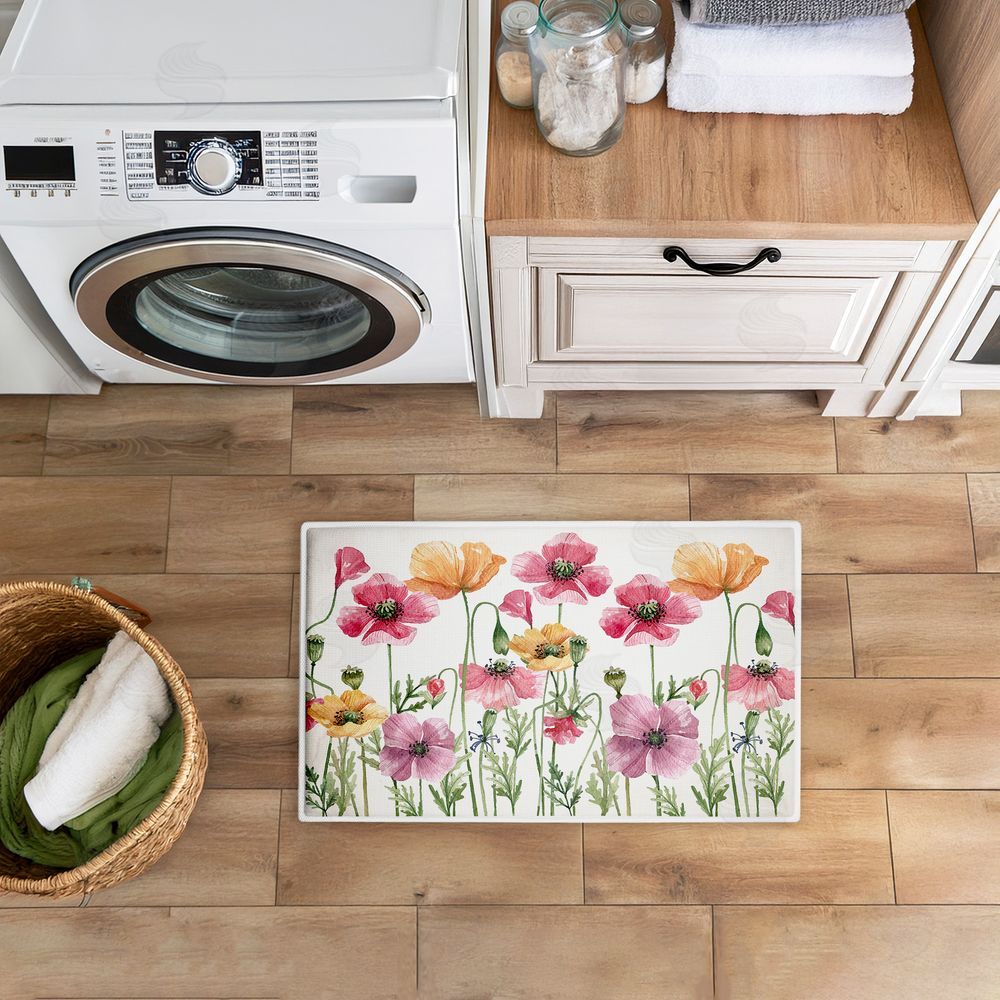Kim Allen Poppy Place Flower Garden Plush Bathroom Floor Mat