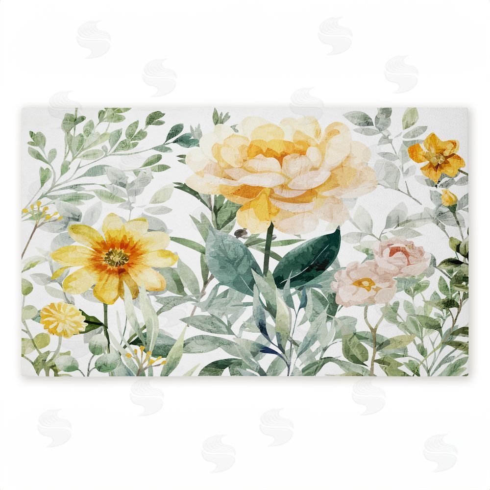 Kim Allen Yellow Flower Garden Unwoven Outdoor Door Mat