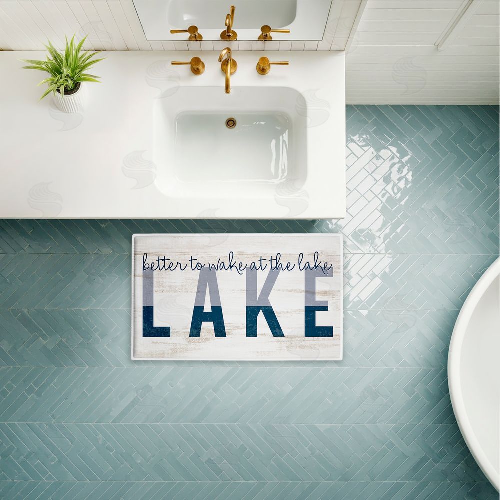 Kim Allen Better To Wake At Lake Plush Bathroom Floor Mat
