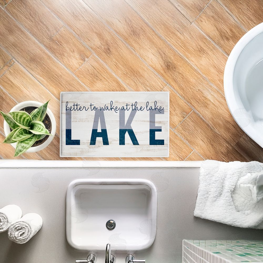 Kim Allen Better To Wake At Lake Plush Bathroom Floor Mat