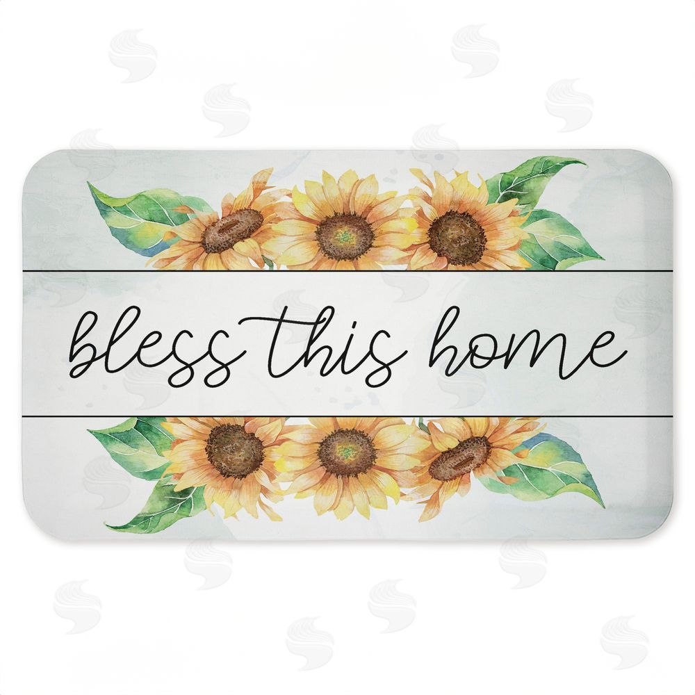 Kim Allen Bless This Home Sunflowers Kitchen Floor Mat