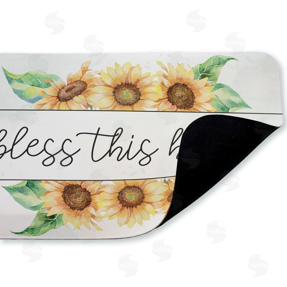 Kim Allen Bless This Home Sunflowers Kitchen Floor Mat