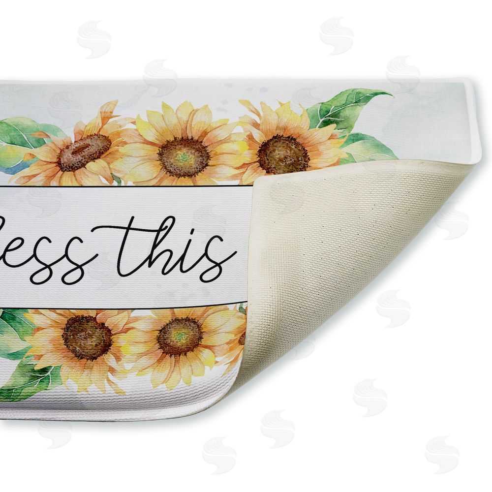 Kim Allen Bless This Home Sunflowers Plush Bathroom Floor Mat