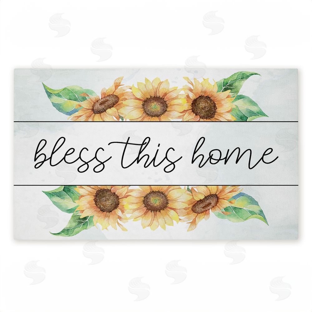 Kim Allen Bless This Home Sunflowers Unwoven Outdoor Door Mat