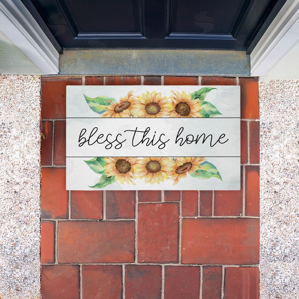 Kim Allen Bless This Home Sunflowers Unwoven Outdoor Door Mat