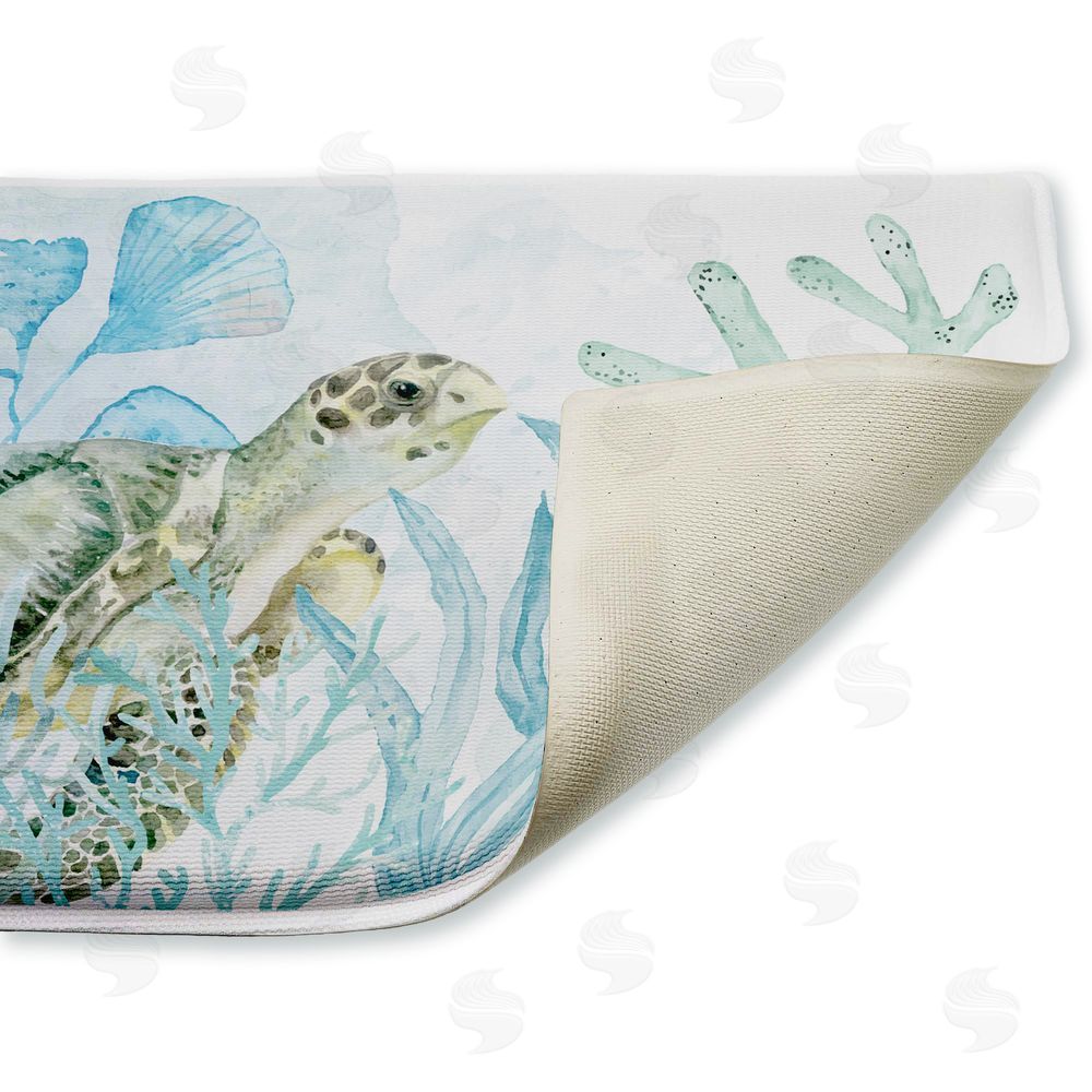 Kim Allen Turtle In The Sea Plush Bathroom Floor Mat